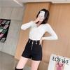2024 Women's High-Waisted Black Shorts - New Niche Design, Zipper, Casual, Versatile, Korean Style Hot Pants