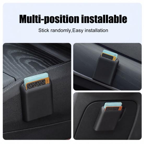 Yousheng Card Storge Case, Car Seat Side Pocket Organizer, Mini Sticky Storage Bag for Auto Door Window Console, Vehicle Seat Gap Filler for Highway