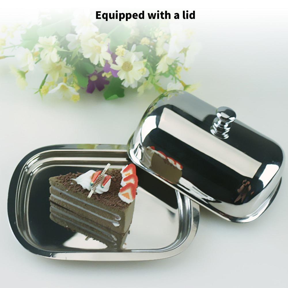 304 Stainless Steel Cheese Box Container With Lid Butter Keeper Holder Restaurant Use