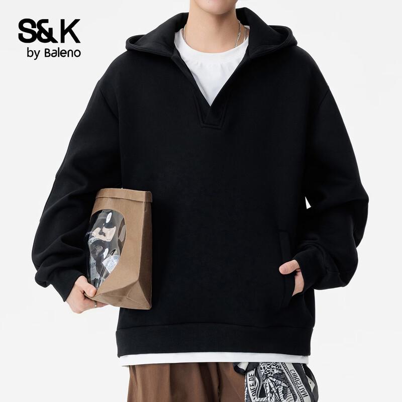 Baleno Men's S&K Series Loose Fit Hooded Pullover Sweatshirt
