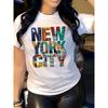 New York City T-Shirt for Women Casual Short Sleeve Tee Heavy Cotton - Comfortable Crew Neck, Soft Adorable Tees Tops