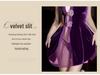 Fairy Purple Velvet Cheongsam Lingerie Set - Tempting, See-Through, Removable Small Chest Pajamas