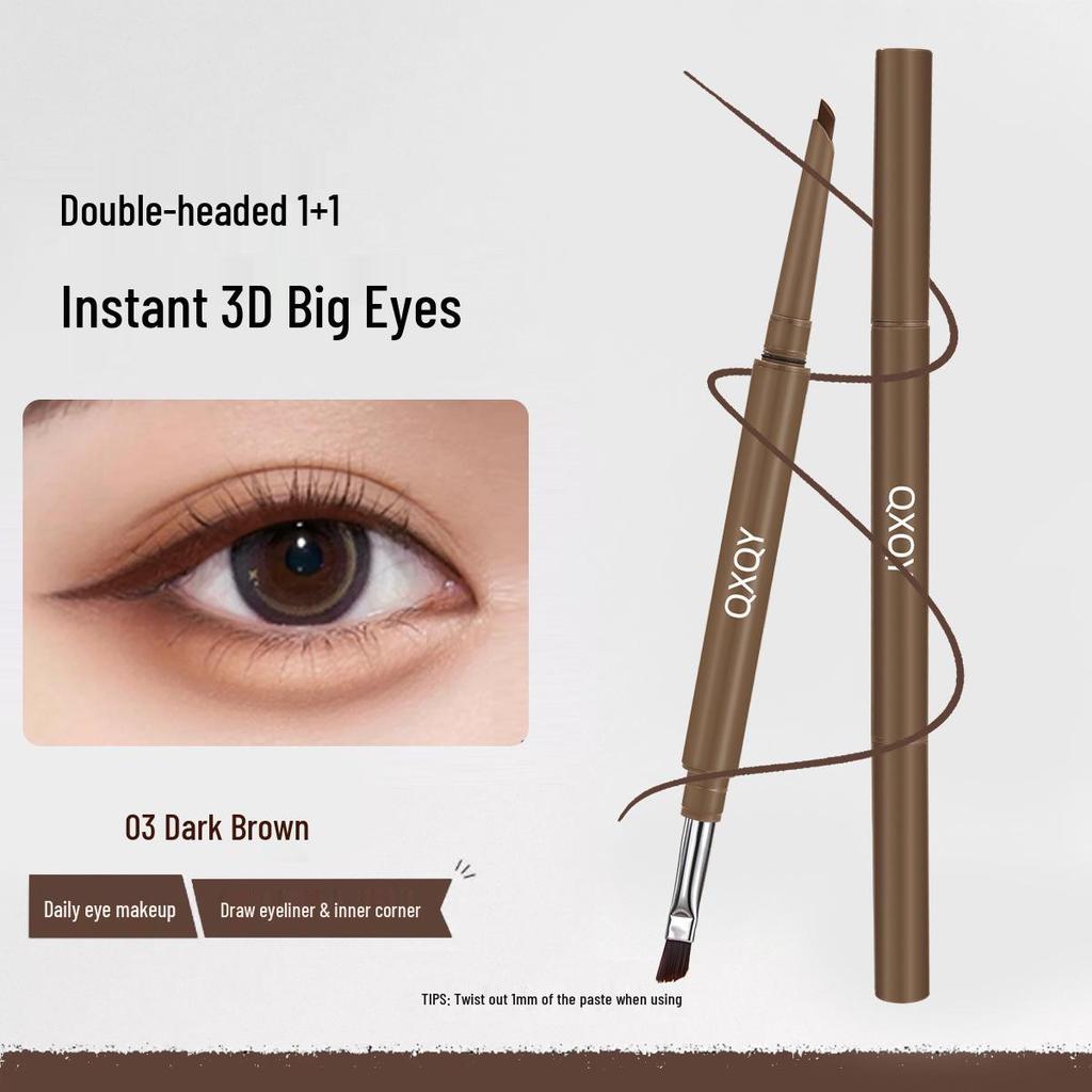 Double-Ended Waterproof Eyeliner Pencil: Smooth, Long-Lasting, Smudge-Proof, Easy for Beginners.