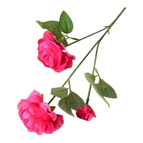 26" Artificial Peonies Flowers with Long Stems Faux Silk Peony Arrangement Bouquet with 2 Heads Full Blooms And 1 Bud for Wedding Centerpiece Party