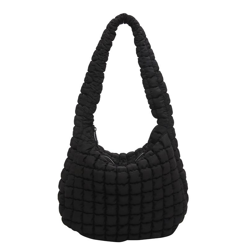 Large Capacity Cloud Bag 2025 Autumn New Niche One-shoulder Dumpling Bag Crossbody Down Pleated Tote Bag Women