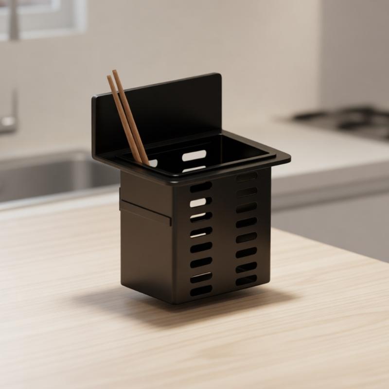 Strong Adhesive Wall Mount Chopsticks Organizers Plastic Multiple Use Rack For Utensils Brushes And Small Items