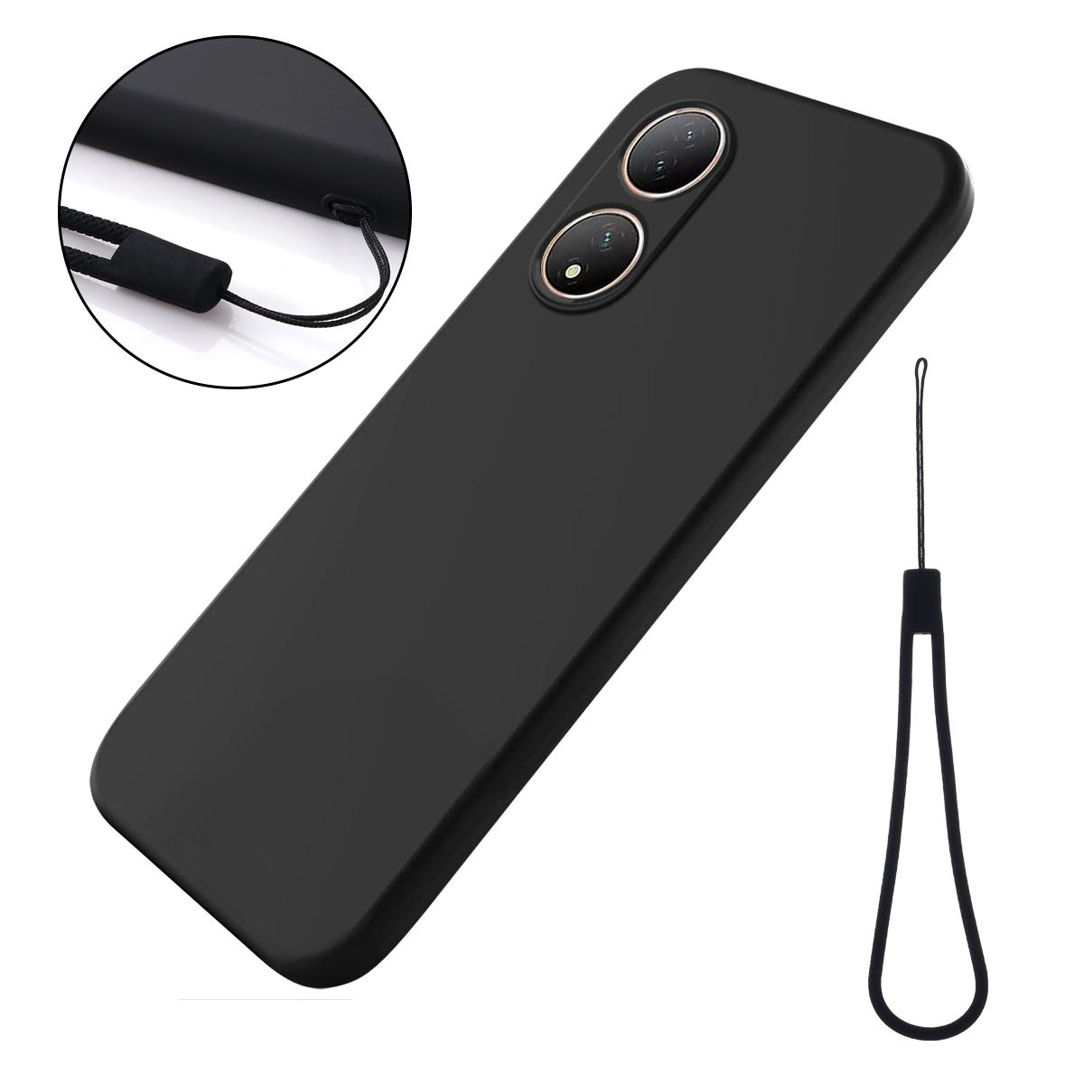 

For vivo T2 5G/Y100 5G Phone Shell Soft Lining Liquid Silicone Phone Case Drop Protection Cover Black
