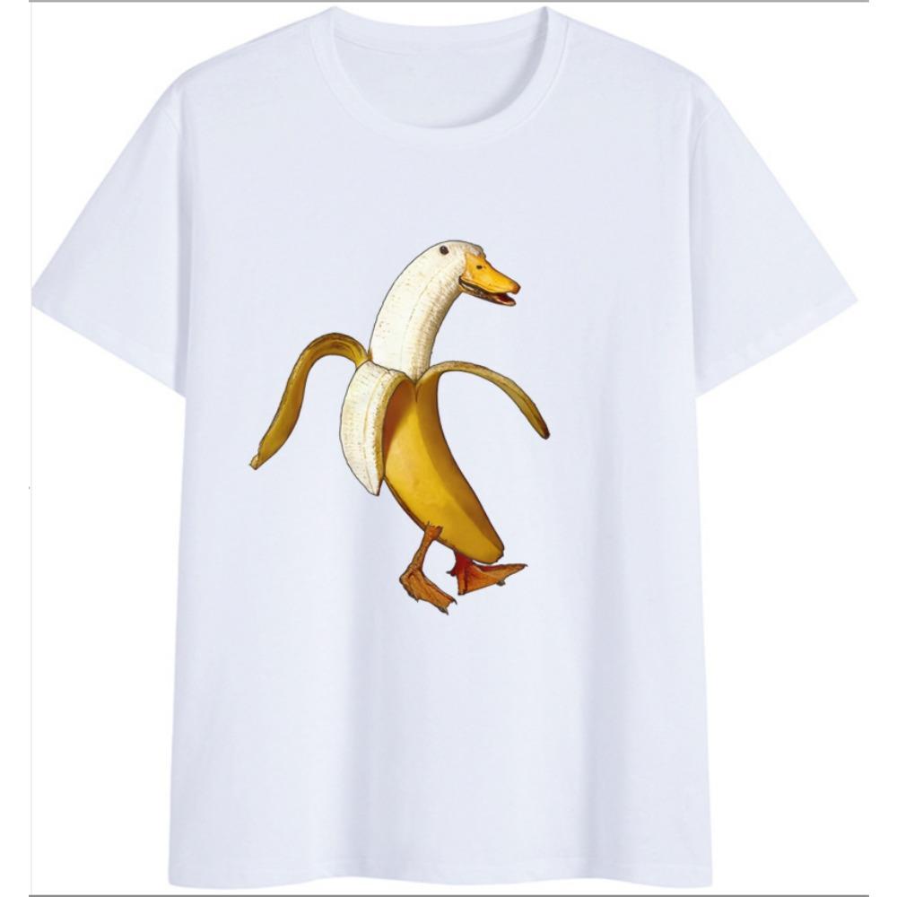 COTTON 100% Hot European and American Funny Banana Undress Short-sleeved Women's