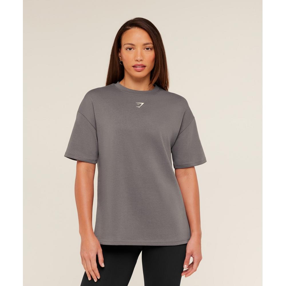 Gymshark Power Oversized T shirT Cool Brown B4a7o Nbzg