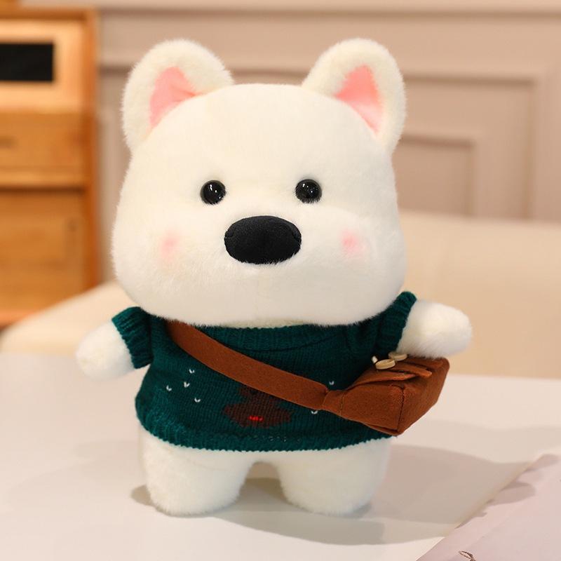 Cartoon Cute Dressing West Highland Doll Plush Toy Puppy Dog Doll Girl Company Soothing Doll