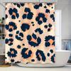 Leopard Print Shower Curtain Home Decor Waterproof Fabric For Bathroom Decoration Pink Navy Blue Flower Design