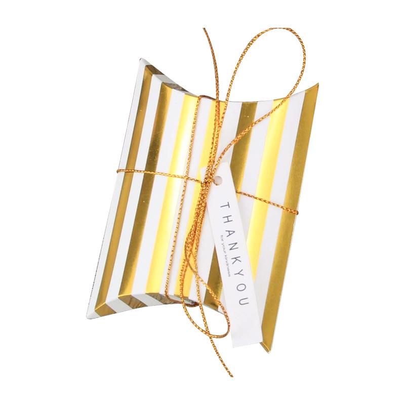 

European Wedding Candy Box Mixing Gift Box, Bronzing Striped Polka Dot Pillow Box Candy Box