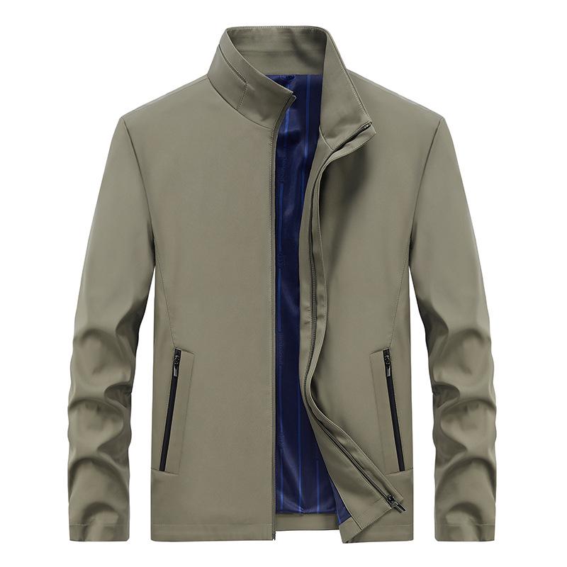 2022 Men's Trendy Autumn Stand Collar Business Casual Jacket: Middle-Aged Dad's Loose Workwear