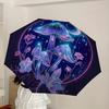 1pc Fantasy Mushroom Night Scene Umbrella with Plastic Handle,Suitable for All Seasons Home Travel Outdoor UmbrellaDD1557