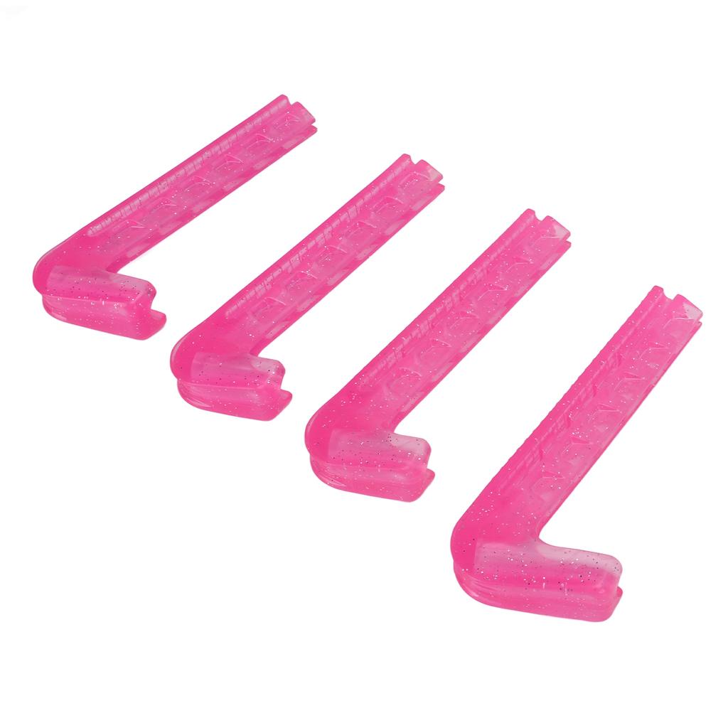 4 db Jégkorcsolya Védő Csúszásgátló Puha Műanyag Állítható Hokikorcsolya Pengevédők Otthon Rózsavörös