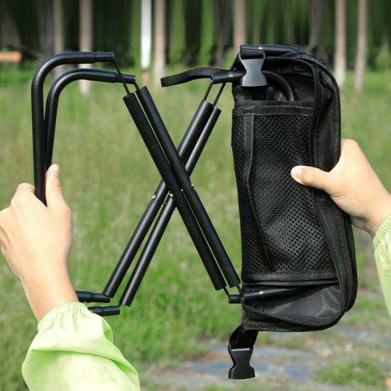 Folding Stool with Carry Bag Portable Lightweight Heavy Duty Waterproof Outdoor Camping Backpacking Beach Picnic Fishing Collapsible Chair Seat
