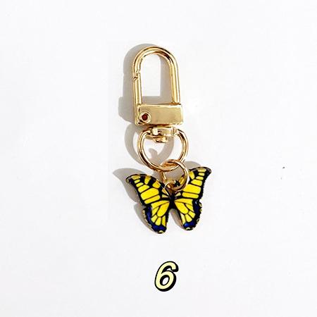 Lovely Sakura Flower Keychain Charm Enamel Pink White Black Women Bag Charms Key Ring Accessories