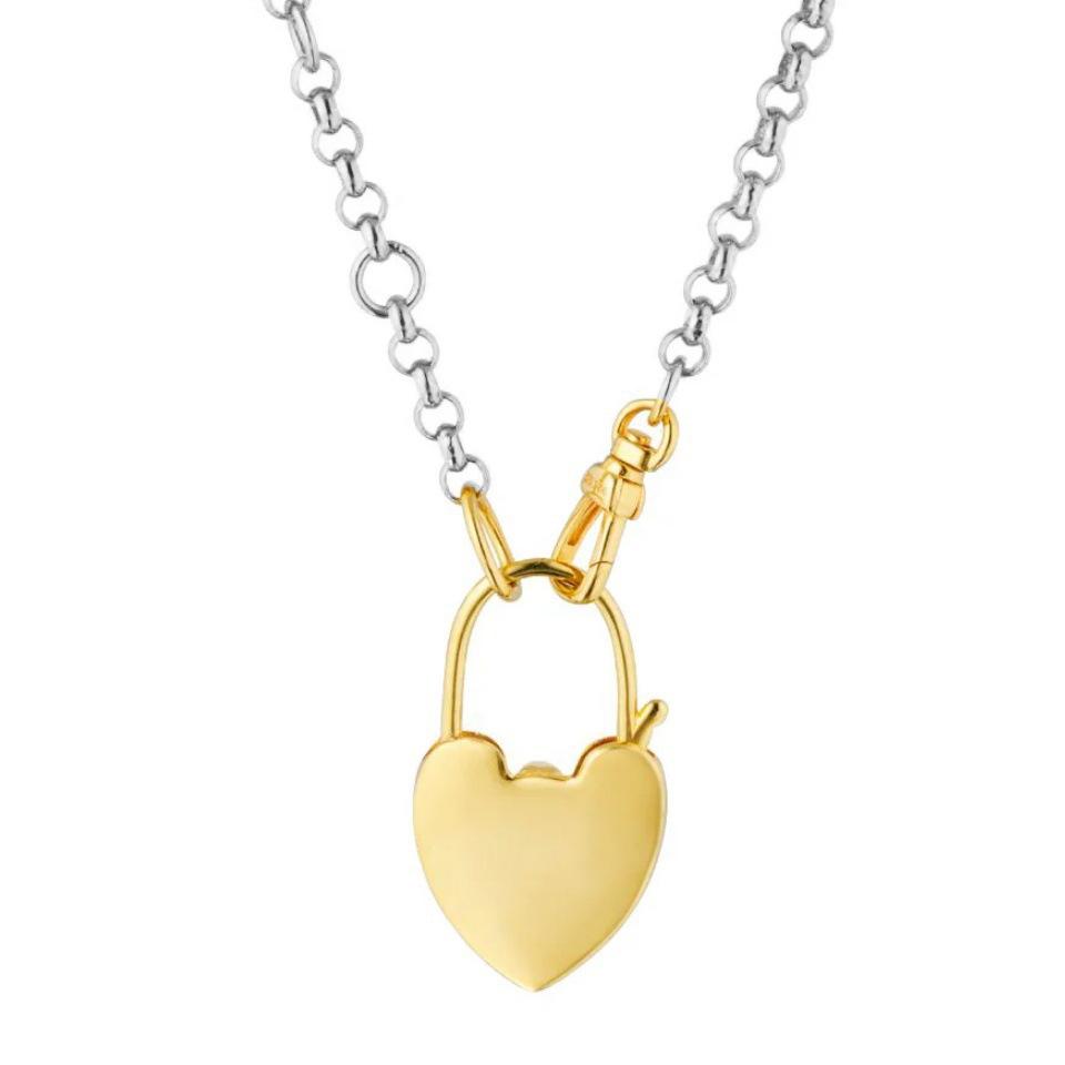 

Stainless Steel Electroplated 18K Gold Necklace Color-Preserving Love Lock Simple Daily Versatile Jewelry Chain