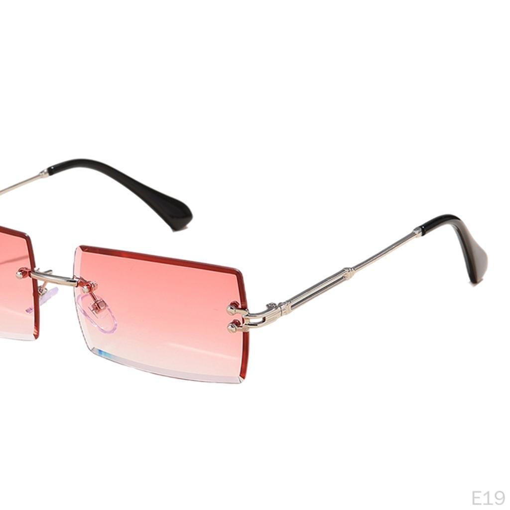 Sunglasses for , Rectangle Cut Retro Tinted Lens UV400 Rimless Shades
