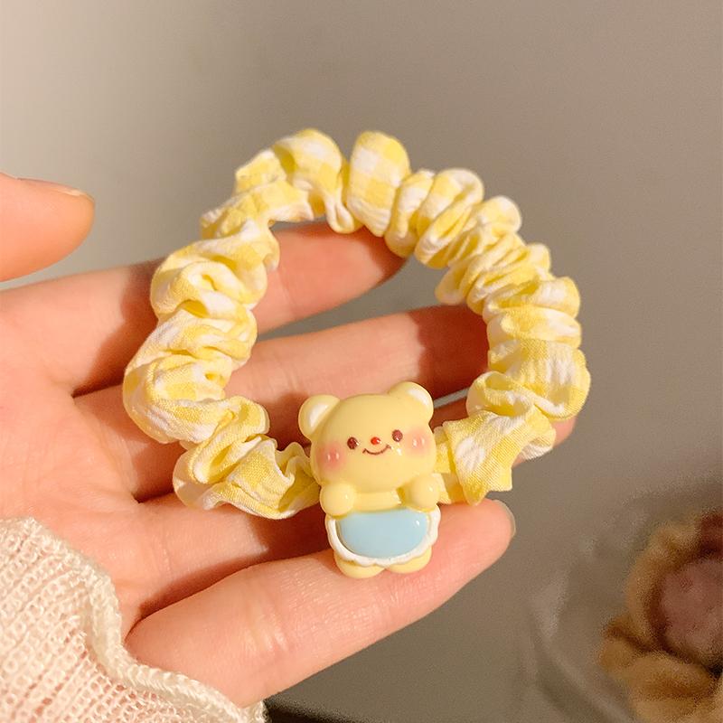 

Новая желтая женская детская милая резинка для волос с медведем, модный головной убор, аксессуары для волос