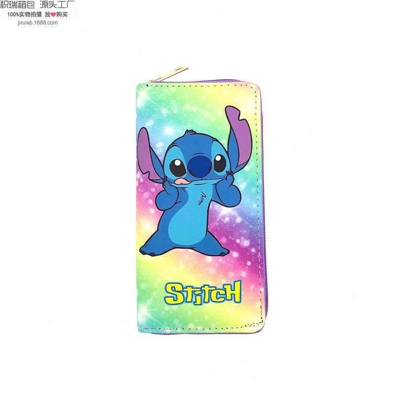 Portefeuille Long en Cuir PU Dessin Animé Mignon pour Étudiants, Porte-Monnaie à Fermeture Éclair Unique, Sac à Maquillage Multifonctionnel, Pochette Légère 3 pièces