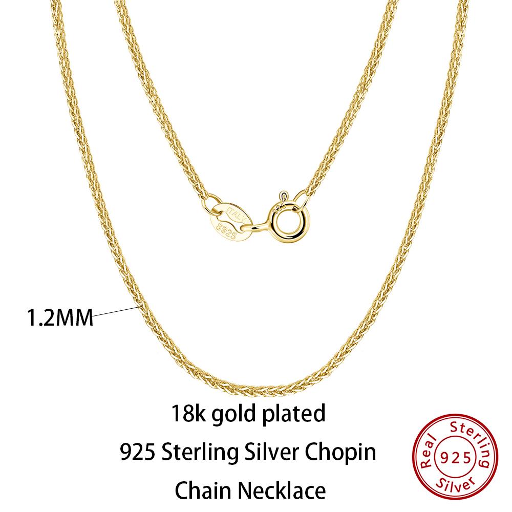 Effie Queen 100% 925 Silver Basic Chain Necklaces Box/Snake/Chopin/Figaro Beaded Chain 40-60cm Unisex DIY Casual Wear