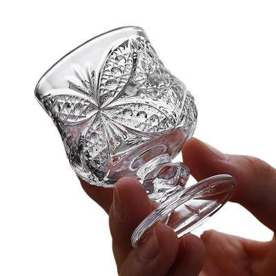 Ensemble de 12 pièces Verre Petit Verres à Vin Ensembles de Luxe Gobelet à Brandy 50 ml Spiritueux Tasses Transparentes Motif Papillon Verrerie Ménagère