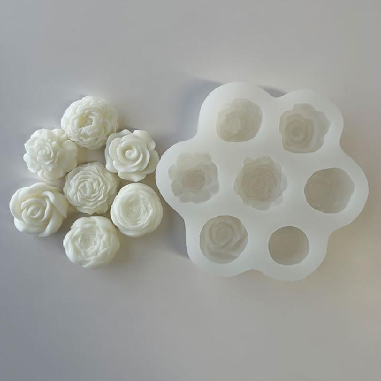 Candle Resin Silicone Mold Rose Peony Flower Aromatherapy Candle Gypsum Mold