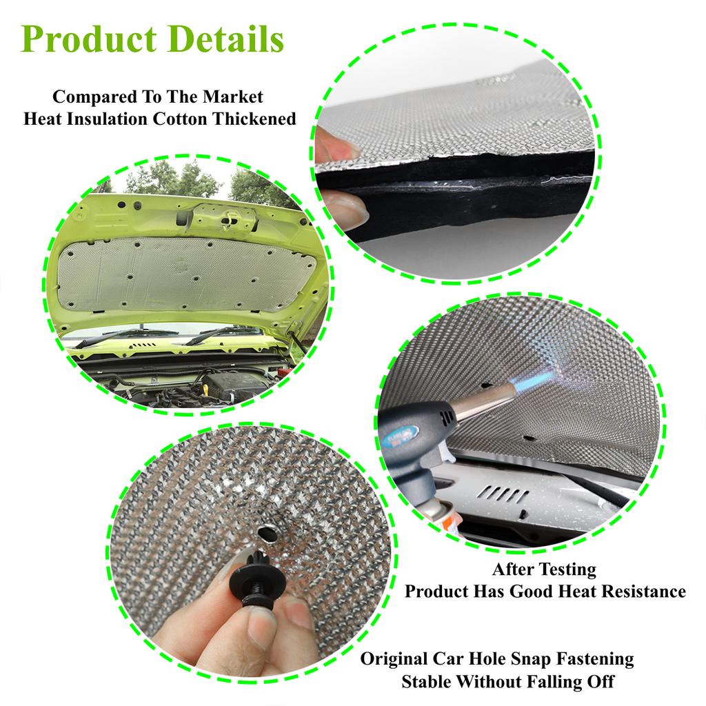 Schalldämmende Baumwolle für Suzuki Jimny JB64 JB74 201 2022 2023 Motorhauben-Dämpfungspolster innen