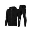 Mens Hooded Zip Sweatshirt Set Teens Casual Running Sports Outfit