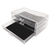 Clear Acrylic 3 Drawer Transparent Dustproof Removable Black Mesh Pads Stackable Jewelry Organizer
