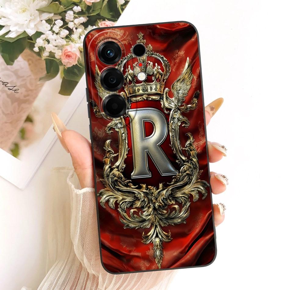 For Tecno Camon 50 4G 2026 Feather Crown Initial Letter Phone Case For Tecno Camon50 4G CN5 Soft Silicone Covers Bumpers