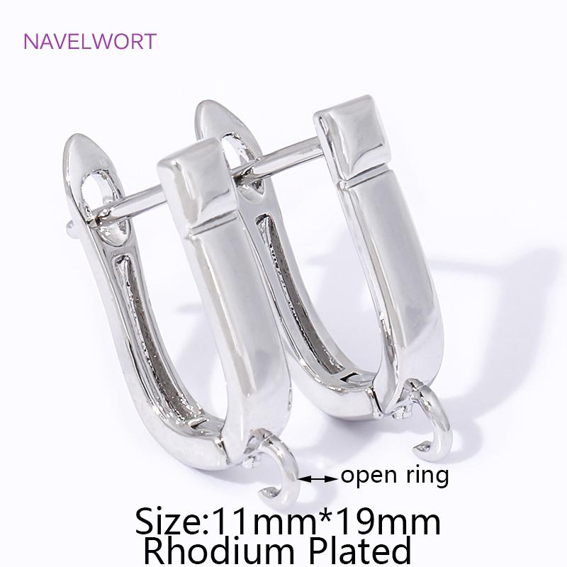 DIY Earring Making Accessories 18K Gold Plated Smooth Earring Hook Clasps Brass Metal Earwires Hooks,Jewelry Making Supplies