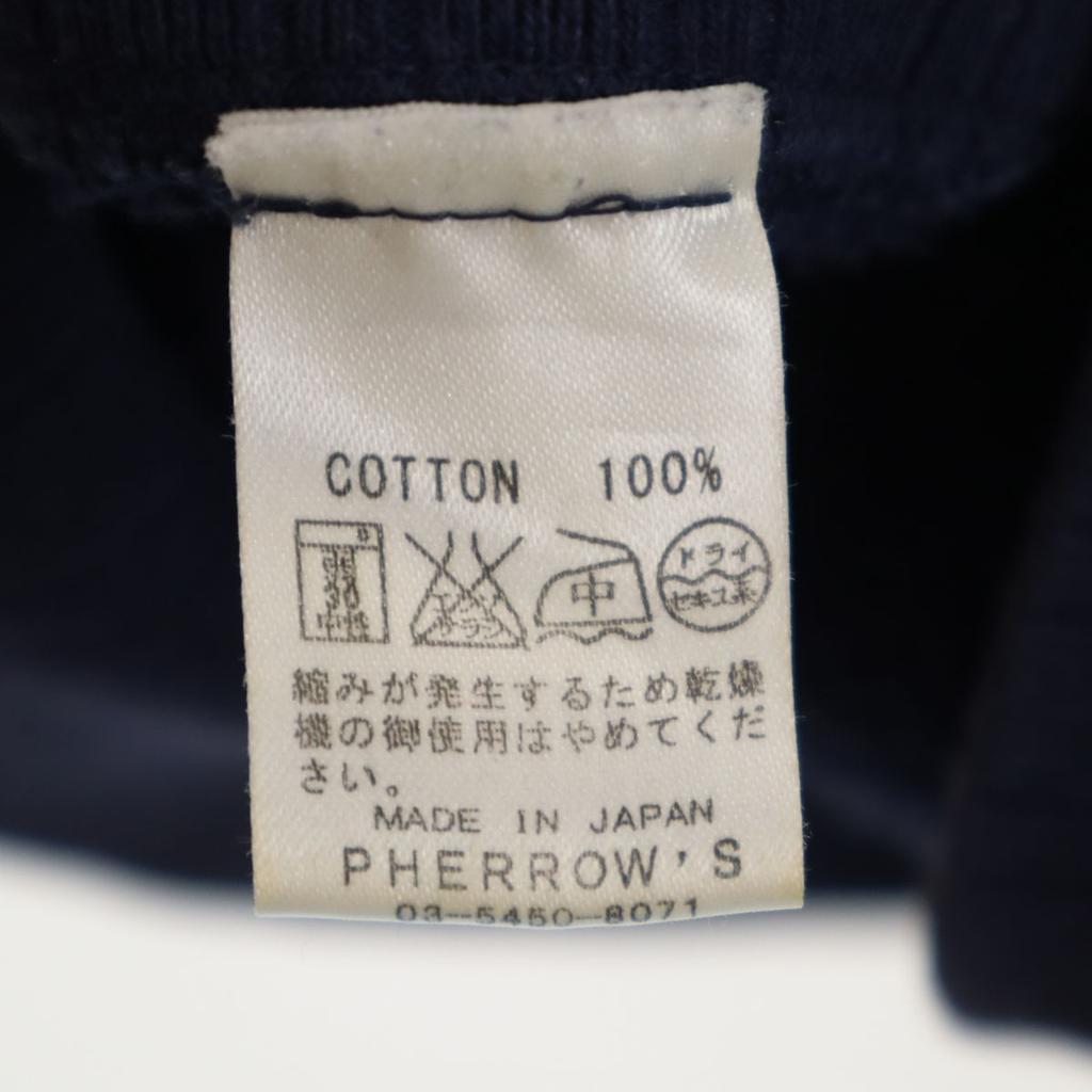 Pherrow's vyrobené v Japonsku Mikiny s dlhým rukávom S Námornícka Modrá S česanou zadnou stranou Pánske Použité