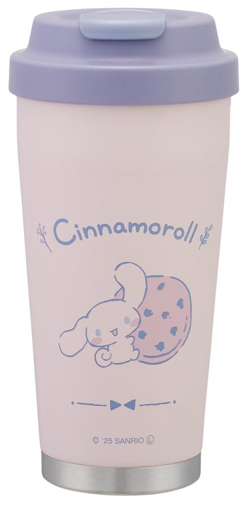 Skater Stainless Steel Easy Tumbler Double Vacuum 480ml, Thermal/Cold Insulation, Wall, Sanrio, Cinnamoroll, Natural, STEM5-A