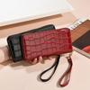 New Crocodile Print Womens Clutch Bag Fashion Versatile Multi Card Holder Zipper Large Capacity Wallet
