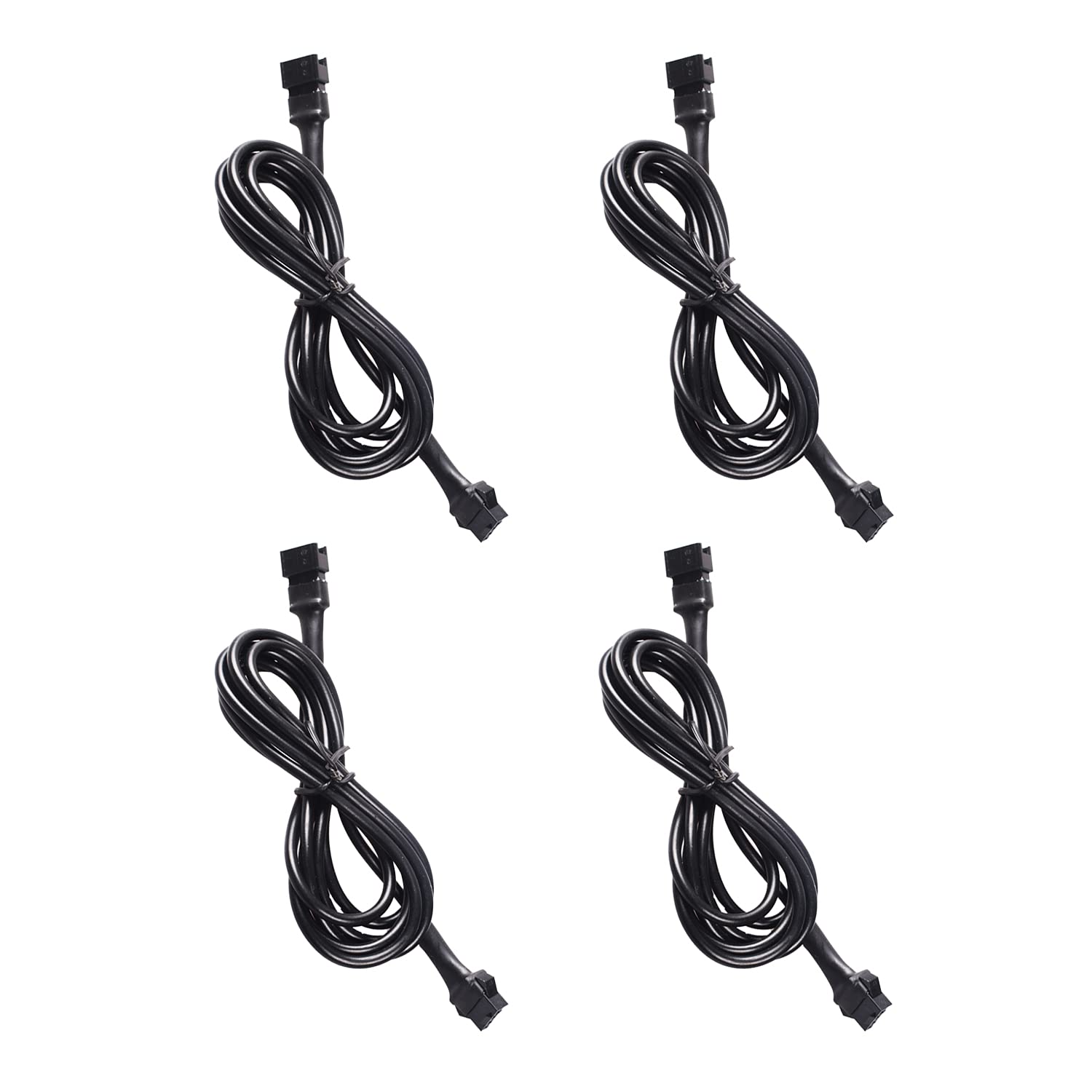 

MOREFULLS 4pcs Car LED RGB Underlight Lock Light Connector 150cm Wire Cable Extension Cord 4 cords