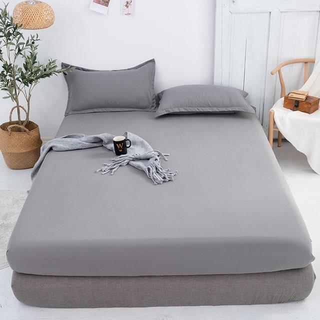 Yatak için Düz Renk Yatak Örtüsü Yatak Örtüsü Lastikli Çarşaf Pürüzsüz Çarşaf Süper Yumuşak Nefes Alabilir Çarşaf Yatak Yastık Kılıfı Yok