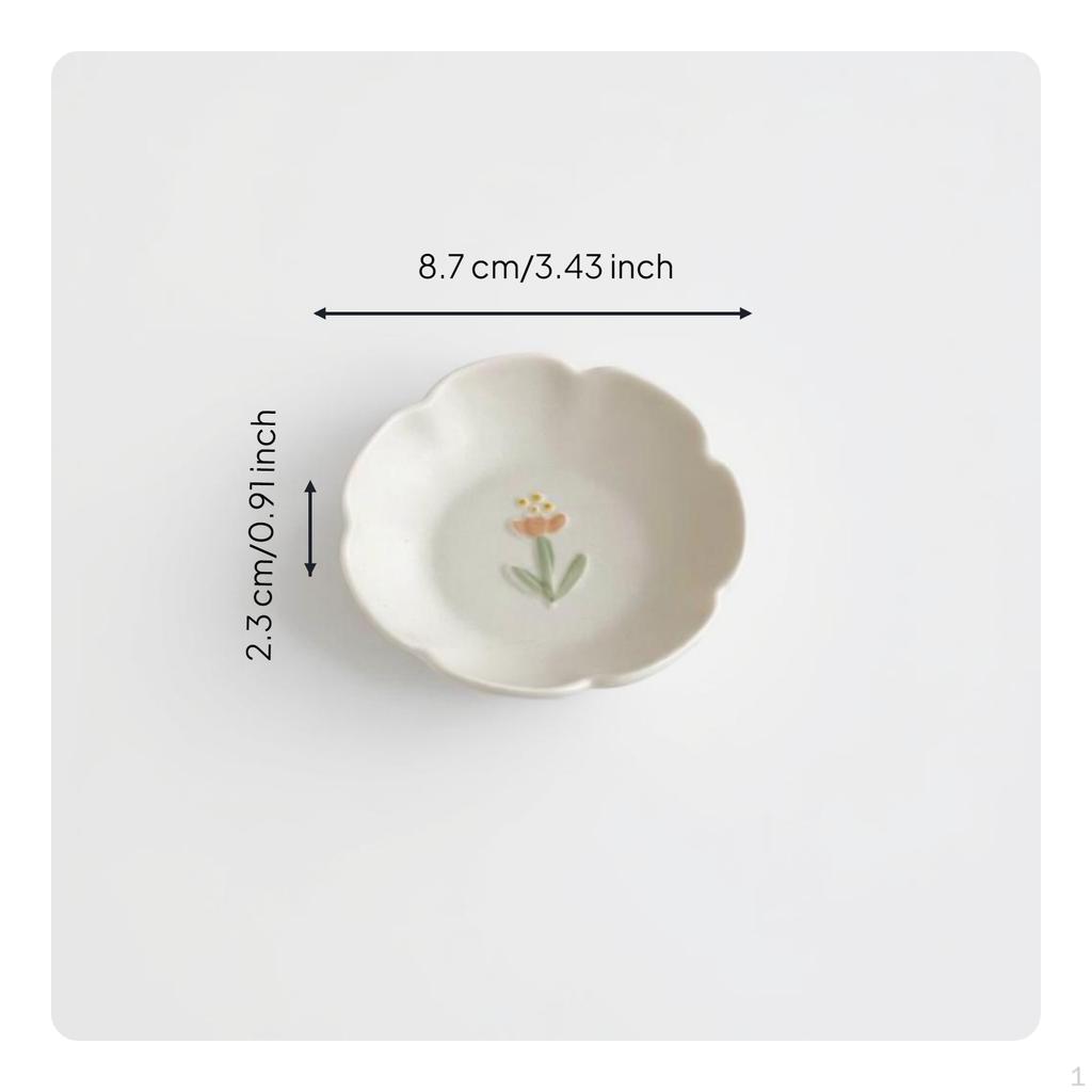 Flower Ceramic Plate, Appetizer Dessert Cute Tableware, Multifunctional Soup Spoon