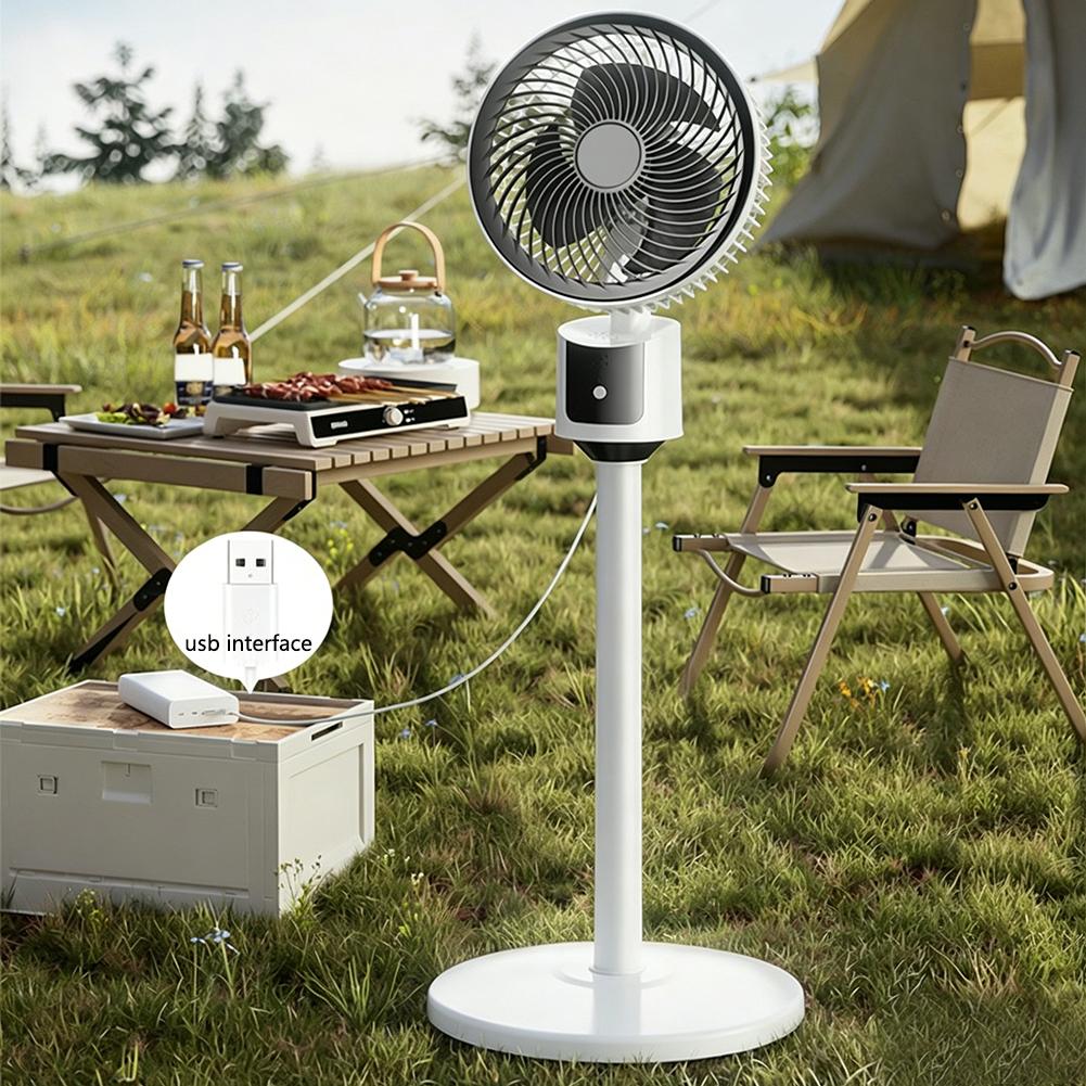 Pedestal Floor Fan,USB Rechargeable Oscillating Standing Fan,Airs Circulation Fan,3 Speeds Adjustable Air Cooler,for Summer Use