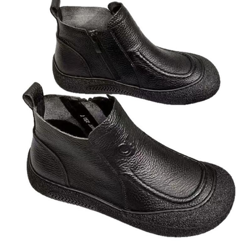 Spring and Autumn Leather Women's Single Shoes Leather Shoes Soft-soled Shoes Casual Women's Shoes Round Head Comfortable