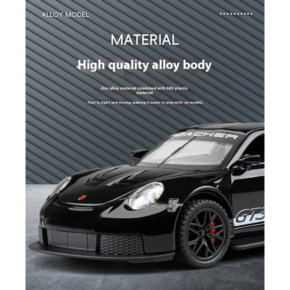 Porsche GT3 RS Legierungsauto Modell im Maßstab 1/32 mit Retro-Rückziehfunktion, Traumspielzeug für Rennsportbegeisterte, perfekt für Kinder & Sammler