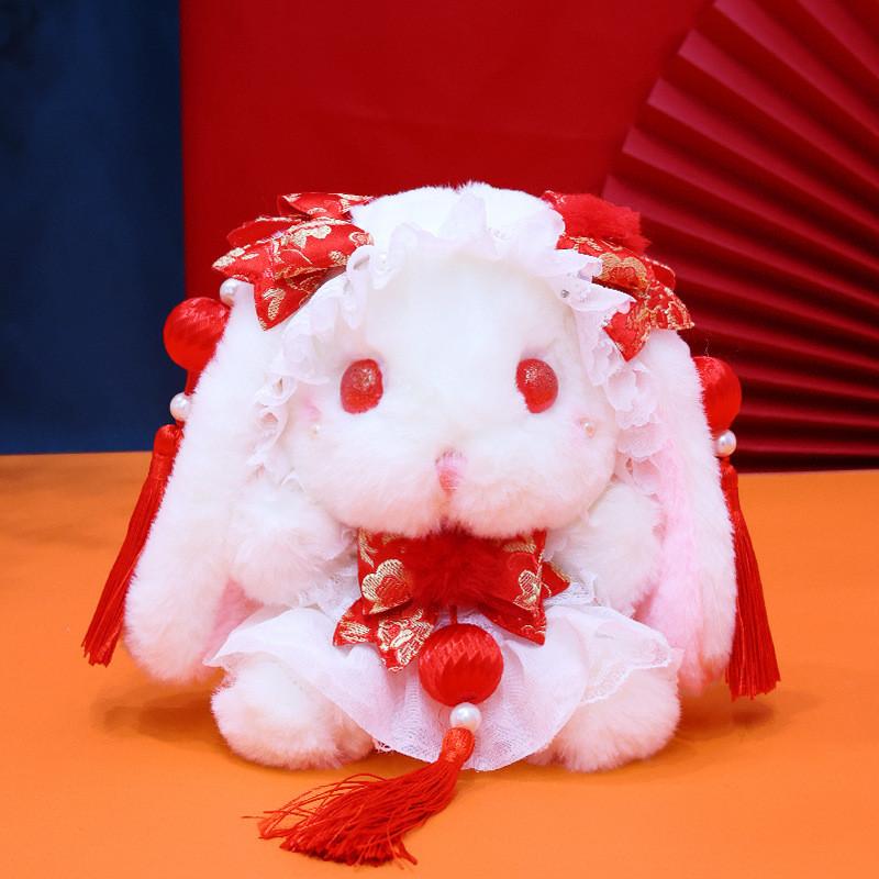 Adorable Lolita Bunny Plush Toy Soft Short Fur Doll Perfect For Girls Birthday Gift