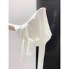 Women's Slim Fit Modal Cotton Long-Sleeve Tie-Up Top for Early Autumn