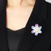 Luxury High-end Bright Crystal Flower Brooch Female Personality Shining Temperament Pin Niche High-end Decorative Corsage