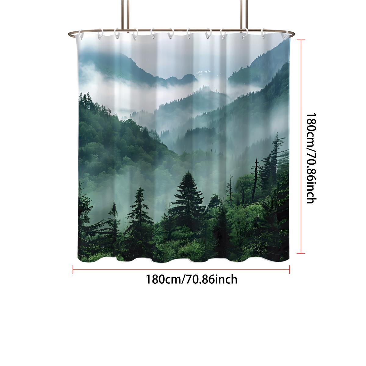 

1 шт. Водонепроницаемая перегородка для душа серии Rime, занавеска для уединения с 12 крючками, несколько размеров, машинная стирка, простая установка 90x180cm