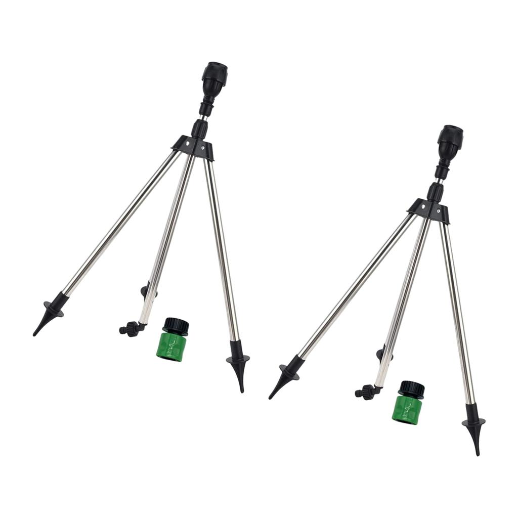 2Pcs Rotating Tripod Sprinkler 360 Degree Automatic Rotating Irrigation Watering Sprinkler Telescoping Tripod Sprinkler