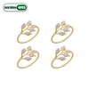 Green Leaf Napkin Rings Durable Metal Design Reusable and Easy To Clean Ideal for Weddings Parties and Holiday Celebrations