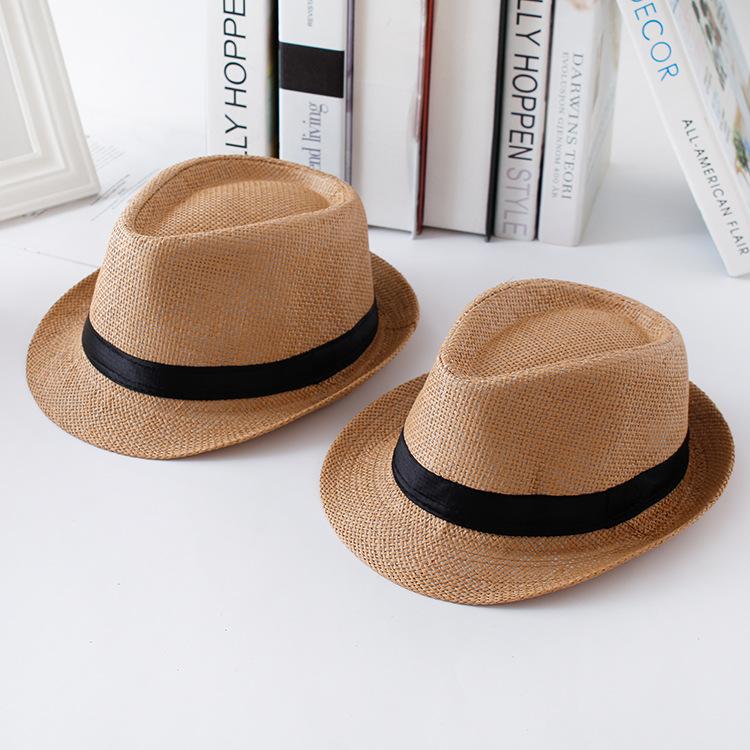 Parent-child Children's Jazz Hat Trendy Leisure Summer Baby Hat Top Hat Boys and Girls Sunshade Straw Hat