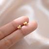Commute-Style Mini Love Heart S925 Sterling Silver Gold Stud Earrings